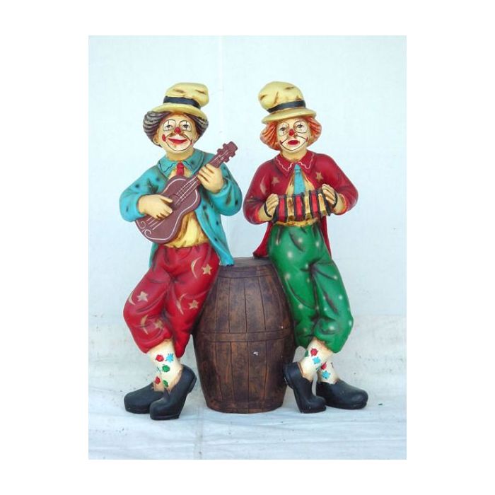 Clowns an Fass verkleinert Dekorationsfigur