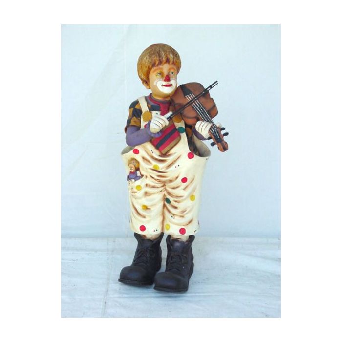 Clown mit Geige verkleinert Dekorationsfigur
