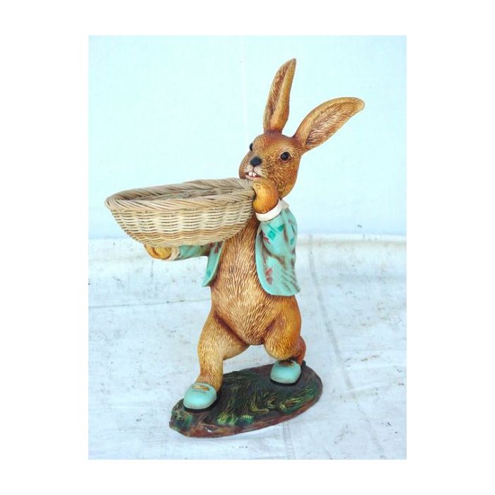 Osterhäschen mit Körbchen lebensgroß Dekorationsfigur