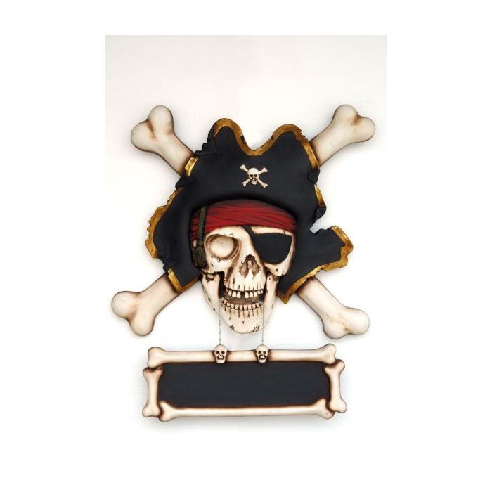 Piratenkopf mit Schild lebensgroß Schild
