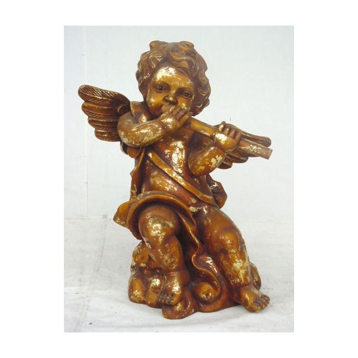 Engel stehend mit Flöte verkleinert Dekorationsfigur