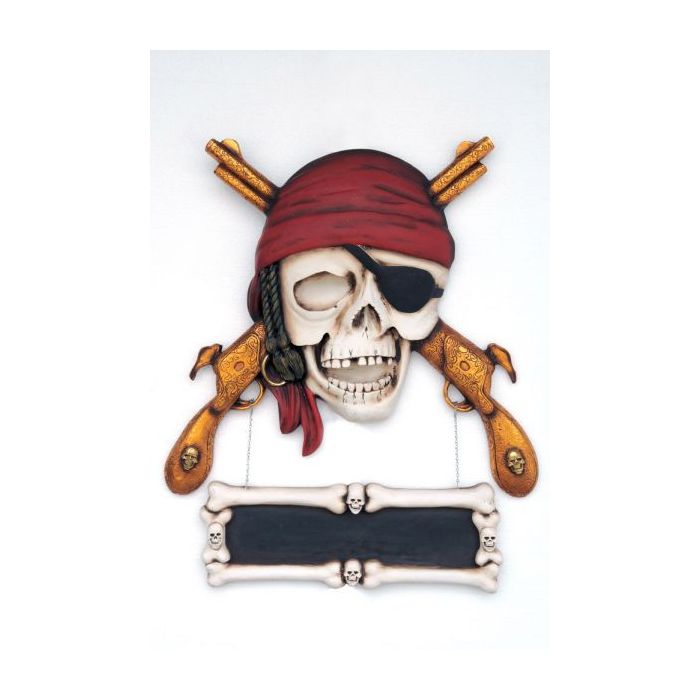 Piratenkopf mit Schild lebensgroß Schild