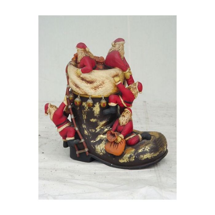 Weihnachtsmänner auf Nikolausstiefel klein verkleinert Dekorationsfigur