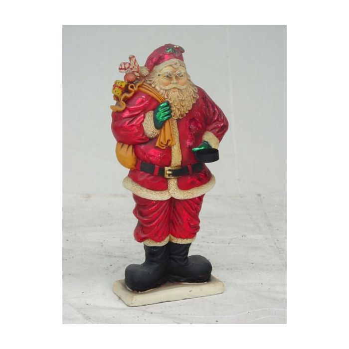 Weihnachtsmann mit Kerzenhalter mittel 2D verkleinert Dekorationsfigur