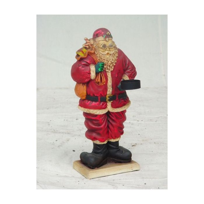 Weihnachtsmann mit Kerzenhalter klein 2D verkleinert Dekorationsfigur
