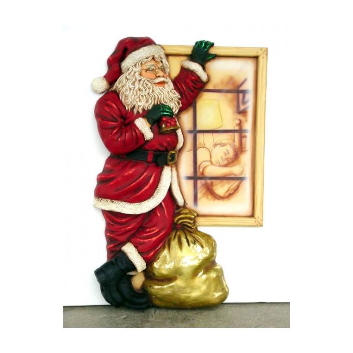 Weihnachtsmann am Fenster stehend klein verkleinert Dekorationsfigur