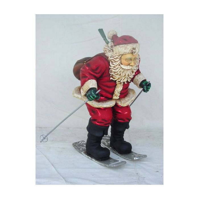 Weihnachtsmann auf Skier klein verkleinert Dekorationsfigur