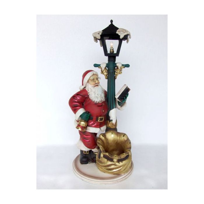 Weihnachtsmann an Laterne klein verkleinert Dekorationsfigur