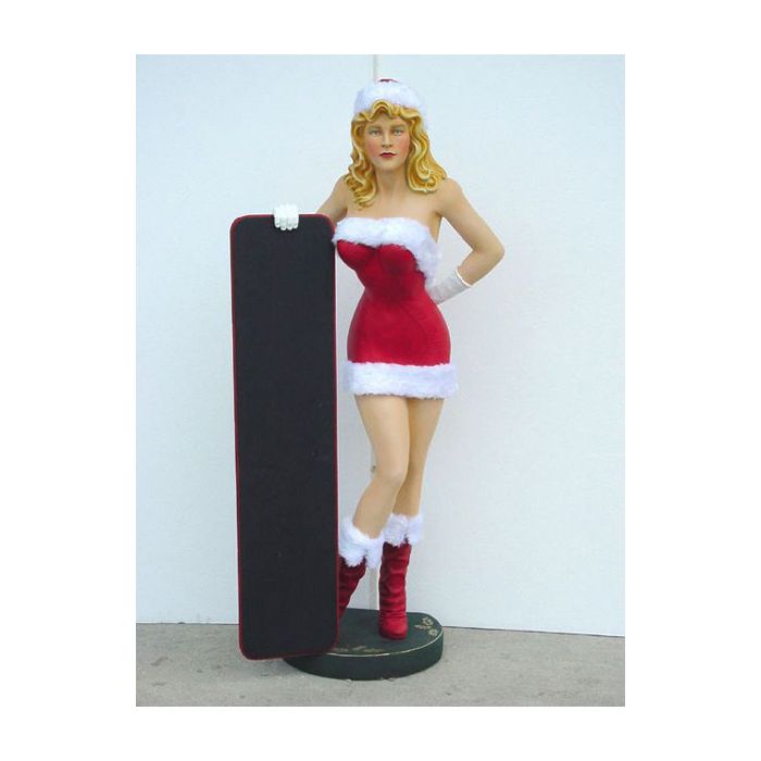 Weihnachtsgirl mit Tafel lebensgroß Deko- & Werbefigur