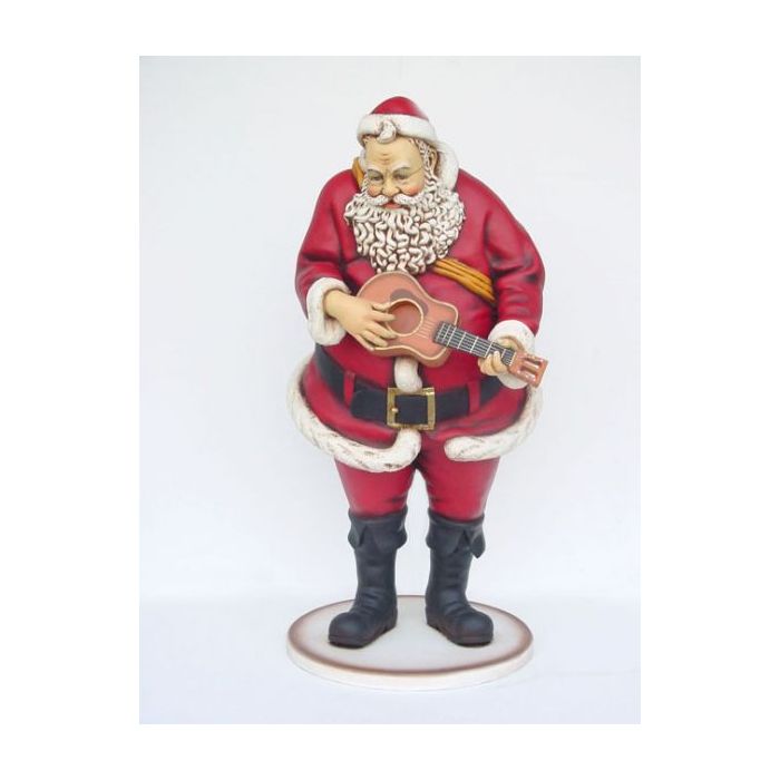 Weihnachtsmann mit Gitarre lebensgroß Deko- & Werbefigur