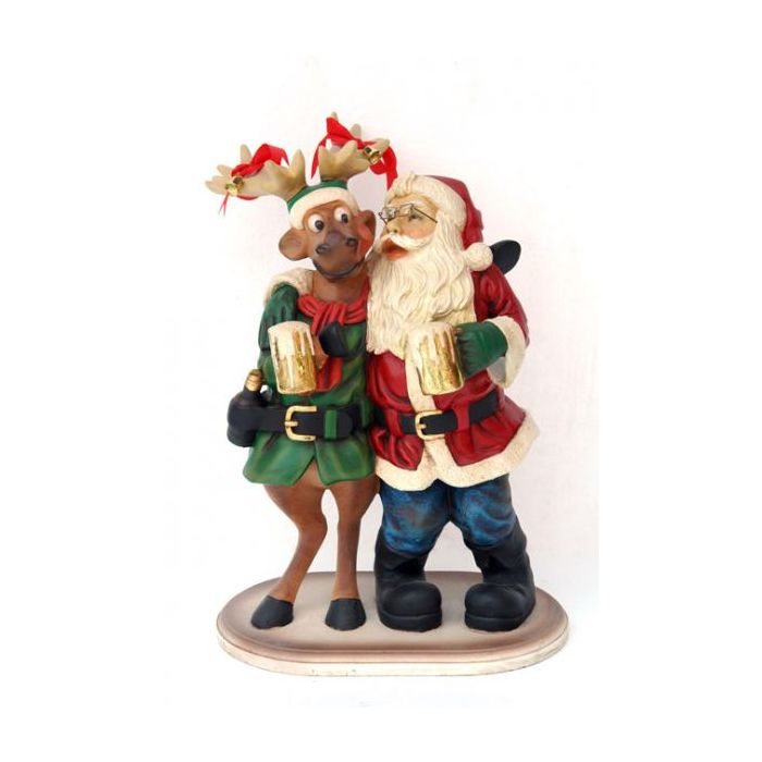Weihnachtsmann Happy Hour verkleinert Dekorationsfigur