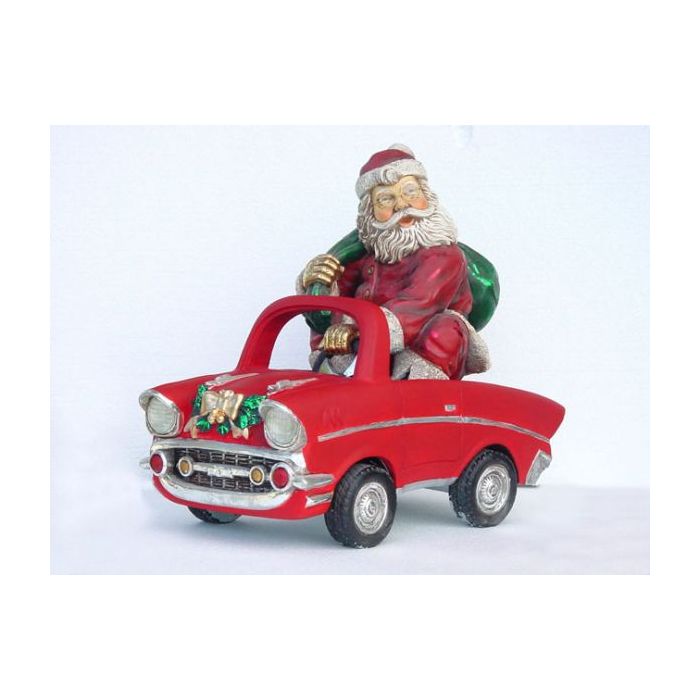 Weihnachtsmann im Auto verkleinert Dekorationsfigur