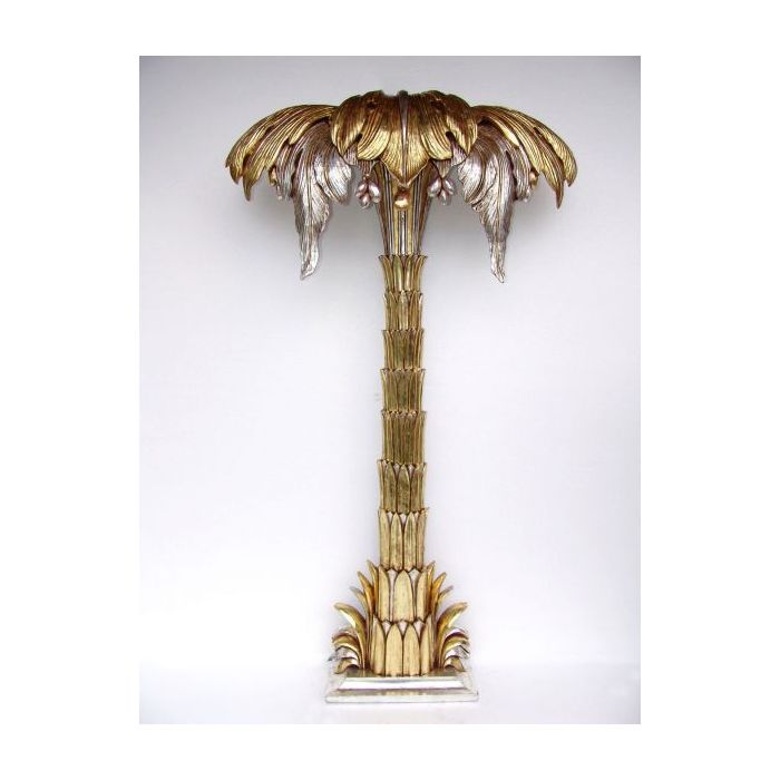 Halbe Retro Palme Gold-Silber lebensgroß Dekorationsfigur