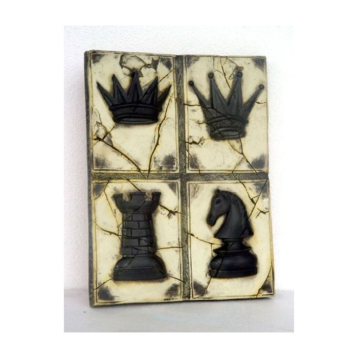 Schach Platte vierer Set übergroß XXL Diverse Dekoelemente