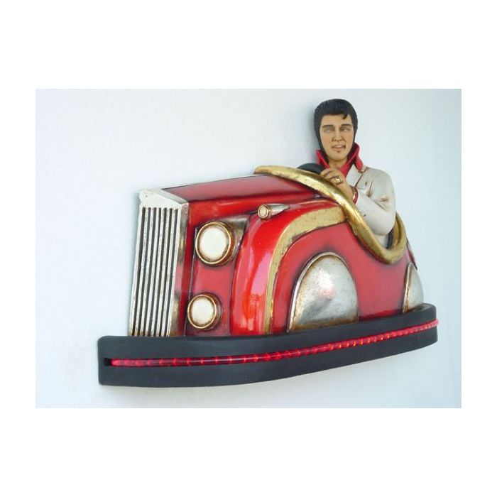 Autoscooter mit Elvis lebensgroß Dekorationsfigur