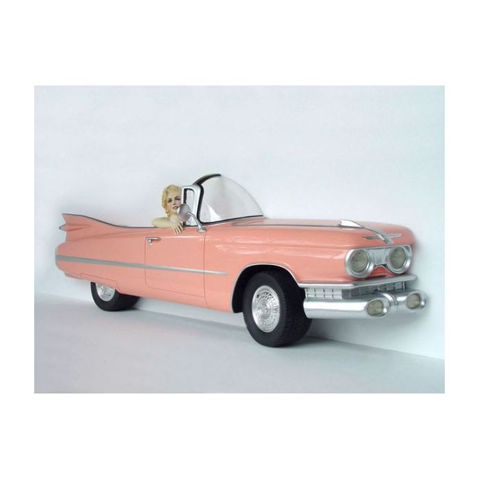 Cadillac Seitenansicht groß mit Marilyn verkleinert Dekorationsfigur