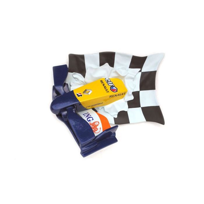 Formel 1 Nase mit Flagge Blau verkleinert Dekorationsfigur