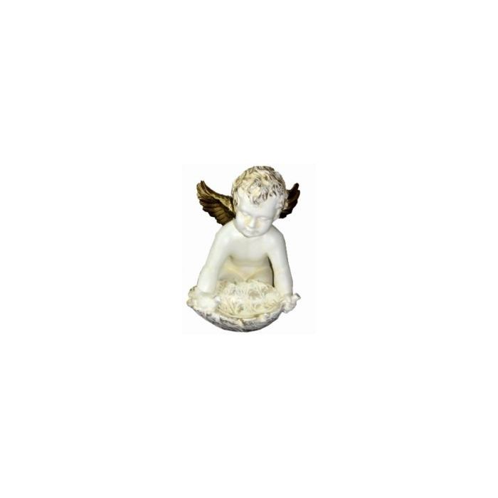 Putte mit Blatt als Schälchen verkleinert Dekorationsfigur
