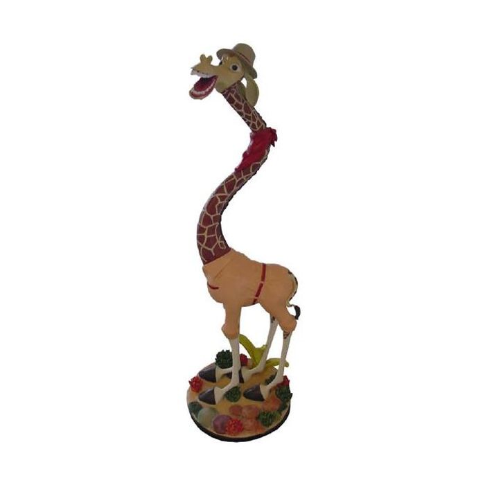 Giraffe im Safari-Look lebensgroß Dekorationsfigur
