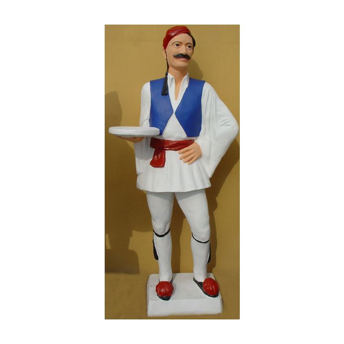 Grieche mit Tablett lebensgroß Deko- & Werbefigur