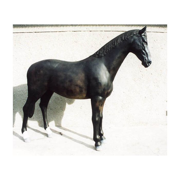 Pferd schwarz lebensgroß Deko- & Werbefigur