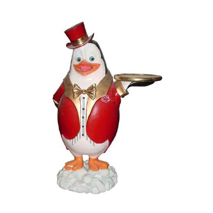 Pinguin als Butler lebensgroß Dekorationsfigur