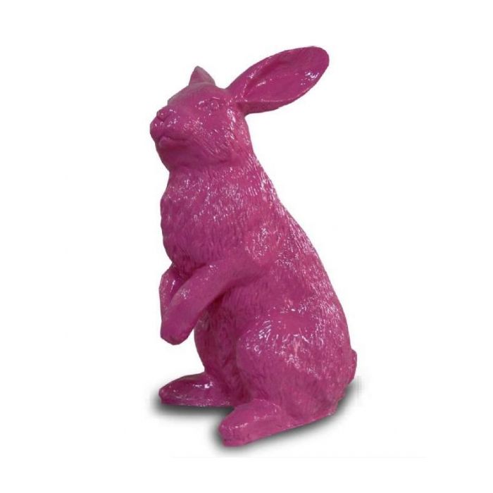 Stehender Hase pink lebensgroß Dekorationsfigur