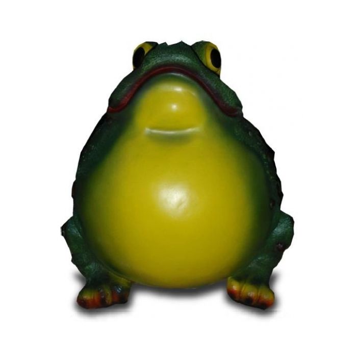 Dicker aufgeblaener Frosch naturell verkleinert Dekorationsfigur