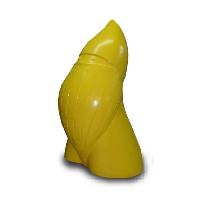 Kleiner moderner Weihnachtszwerg gelb verkleinert Dekorationsfigur