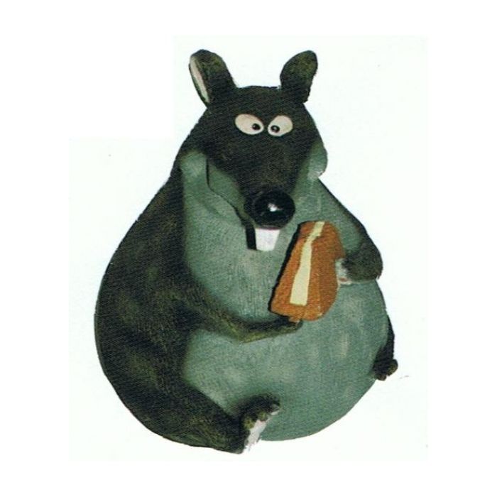 Fette Maus mit Keksstück lebensgroß Dekorationsfigur