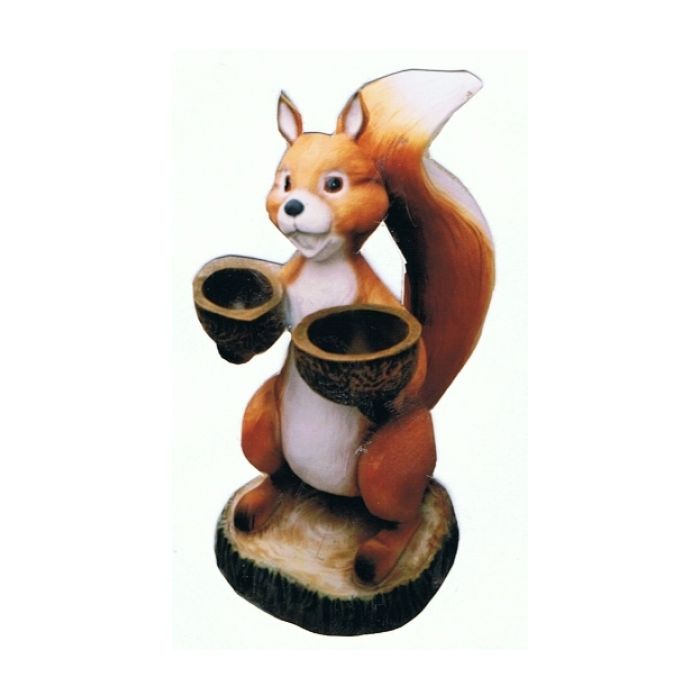 Stehendes Eichhörnchen mit 2 Schälchen lebensgroß Dekorationsfigur