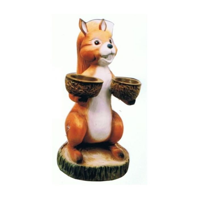 Großes Eichhörnchen mit 2 Schälchen lebensgroß Dekorationsfigur
