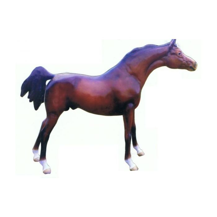 Reitpferd mit gestrecktem Hals lebensgroß Deko- & Werbefigur
