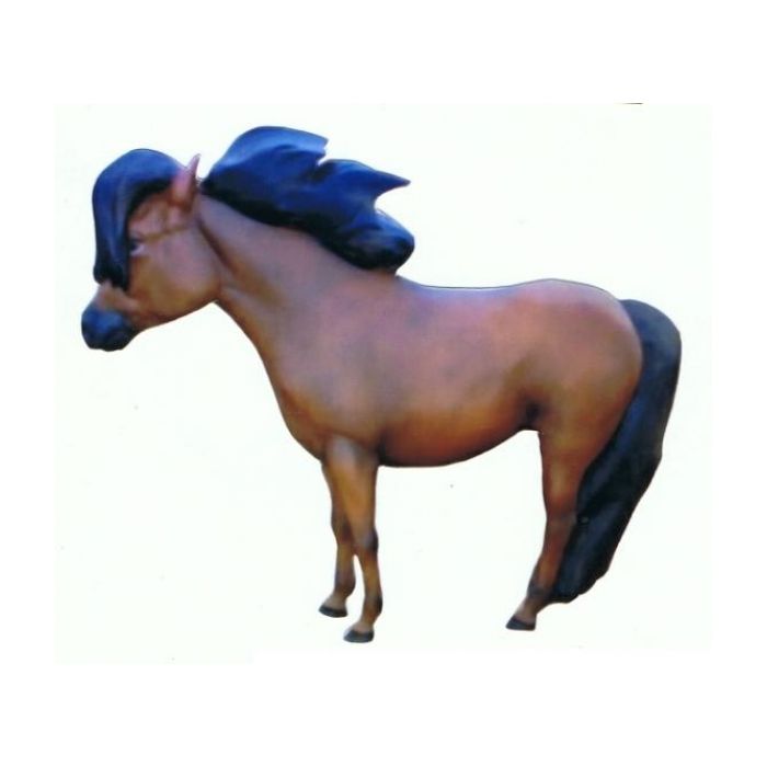 Pony mit langer Mähne lebensgroß Dekorationsfigur