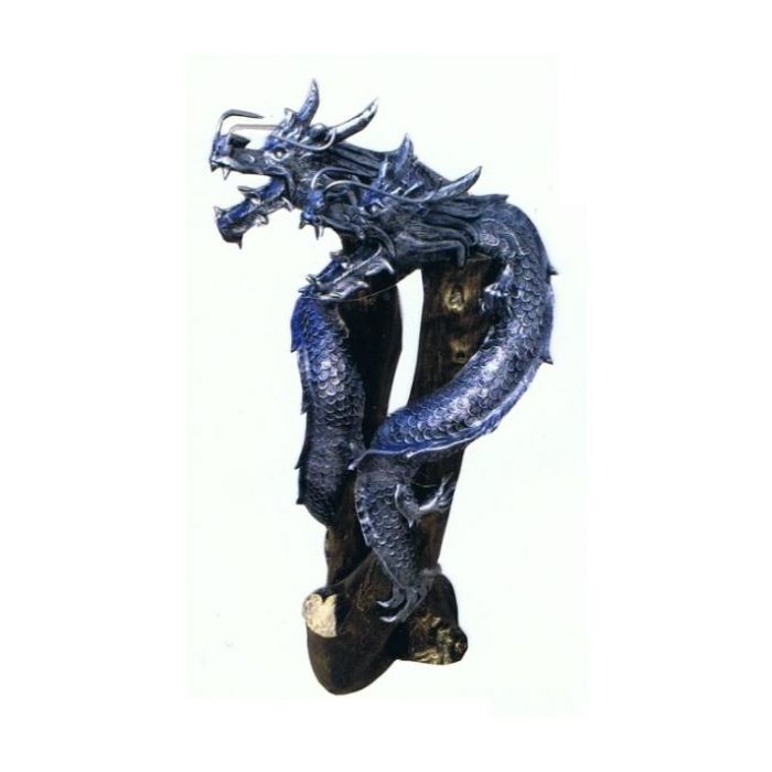 Japanische Drachen auf Baumstamm verkleinert Dekorationsfigur
