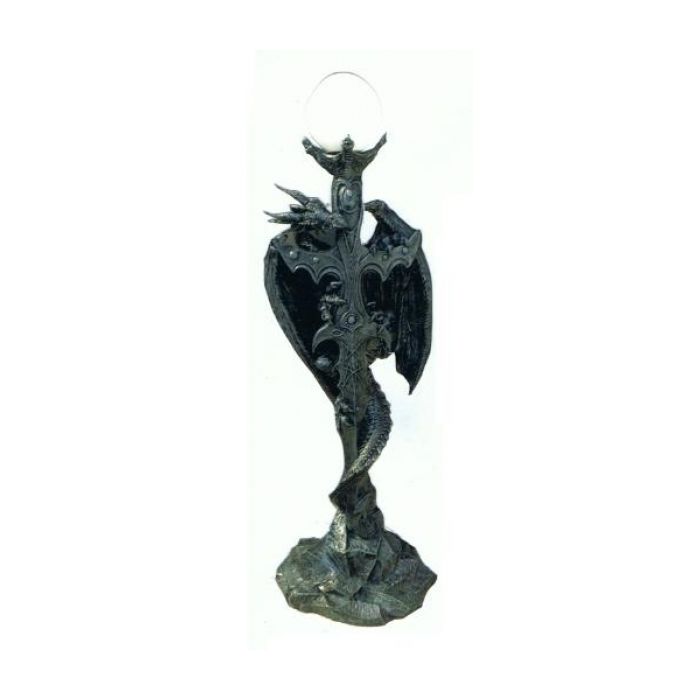 Drachenstehlampe mit Schwert und Kugelglas verkleinert Beleuchtung