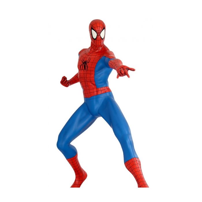 Spiderman Comic Statue mit Metallplatte - Marvel lebensgroß Dekorationsfigur