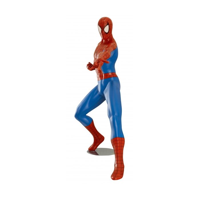 Spiderman Comic Statue mit Metallplatte - Marvel lebensgroß Dekorationsfigur