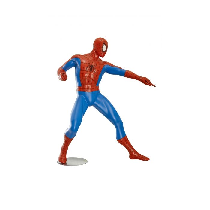 Spiderman Comic Statue mit Metallplatte - Marvel lebensgroß Dekorationsfigur