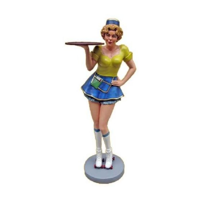Kellnerin auf Rollerskates lebensgroß Deko- & Werbefigur