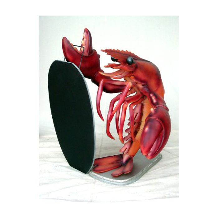 Lobster klein mit Angebotstafel vergrößert Deko- & Werbefigur