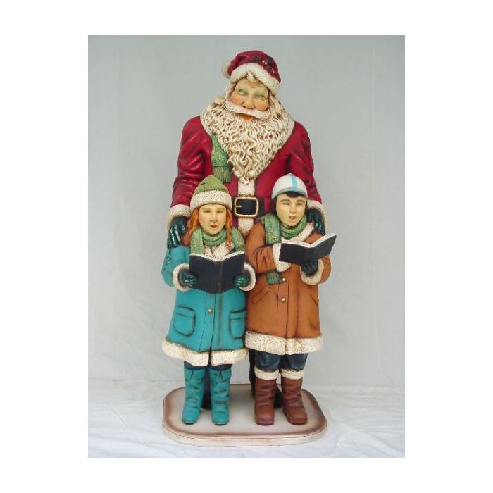 Weihnachtsmann mit 2 Kindern lebensgroß Deko- & Werbefigur
