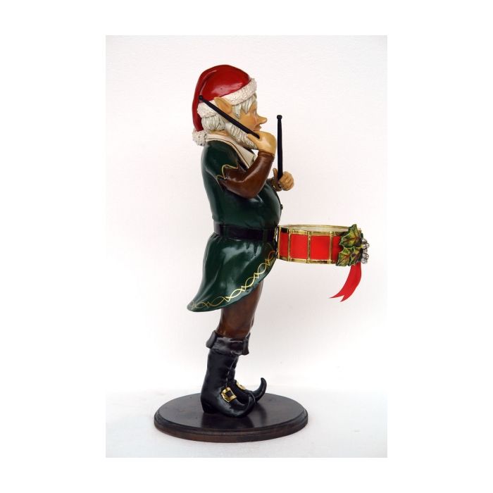 Weihnachtself mit Trommel lebensgroß Dekorationsfigur