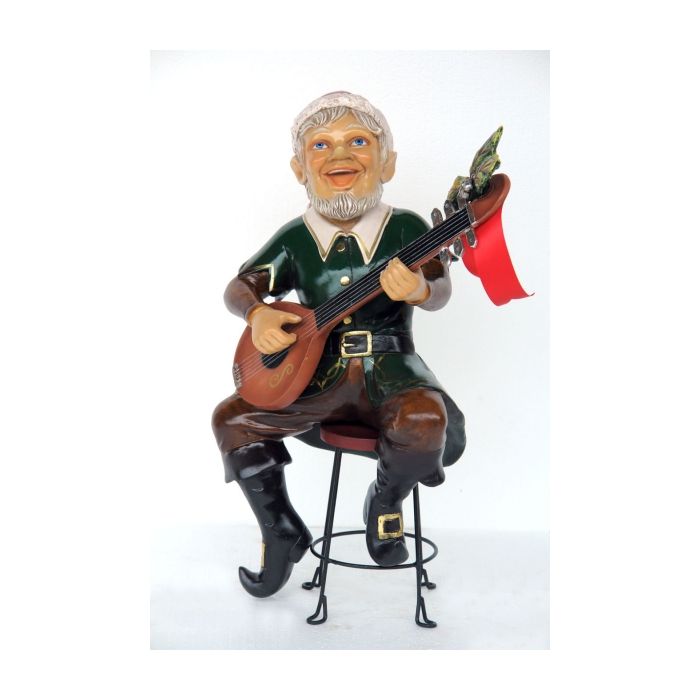Weihnachtself mit Gitarre lebensgroß Dekorationsfigur