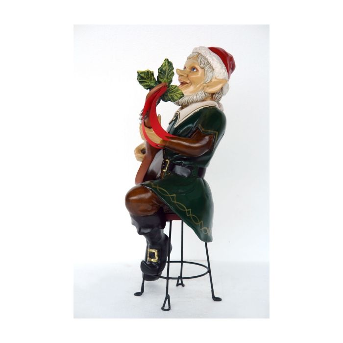 Weihnachtself mit Gitarre lebensgroß Dekorationsfigur