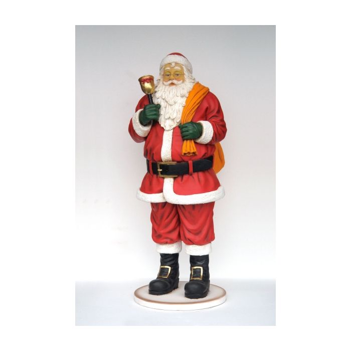 Santa Claus mit Glöckchen und Sack groß lebensgroß Deko- & Werbefigur