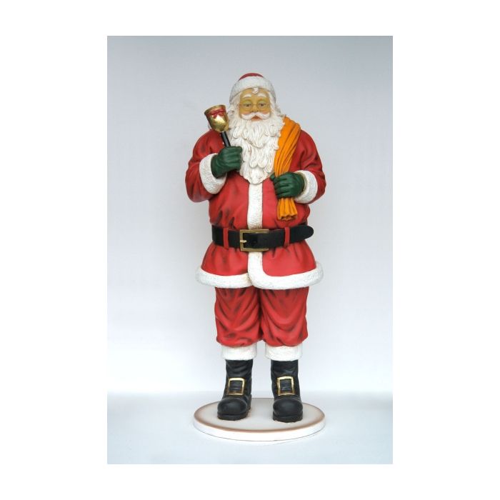 Santa Claus mit Glöckchen und Sack groß lebensgroß Deko- & Werbefigur