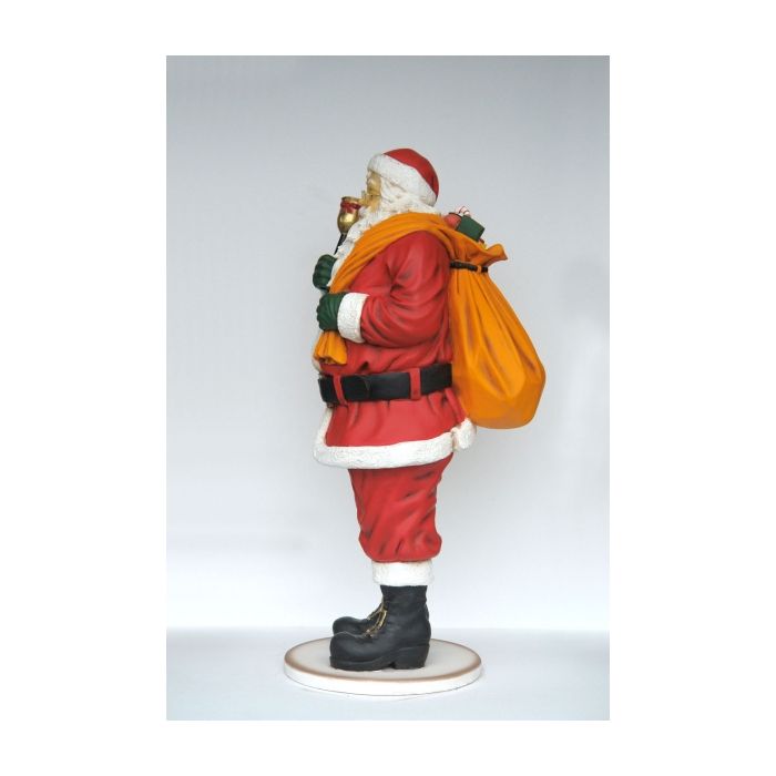 Santa Claus mit Glöckchen und Sack groß lebensgroß Deko- & Werbefigur
