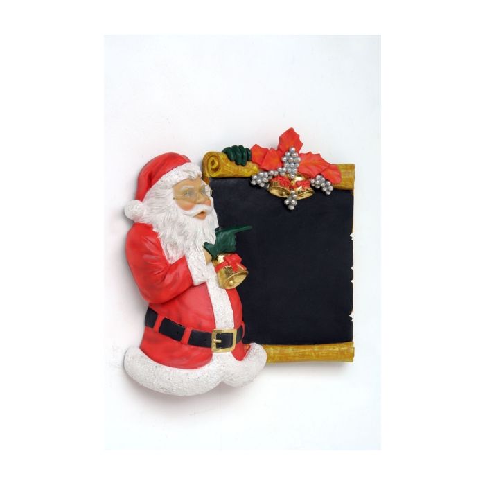 Weihnachtsrelief mit Weihnachtsmann und Kreidetafel lebensgroß Angebotstafel