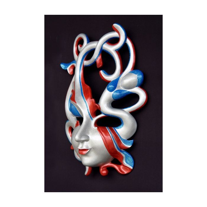 Erotik Maske Blau-Rot vergrößert Dekorationsfigur